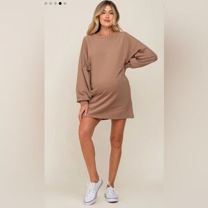 Pinkblush Mocha Ultra Soft Maternity Sweatshirt Dress